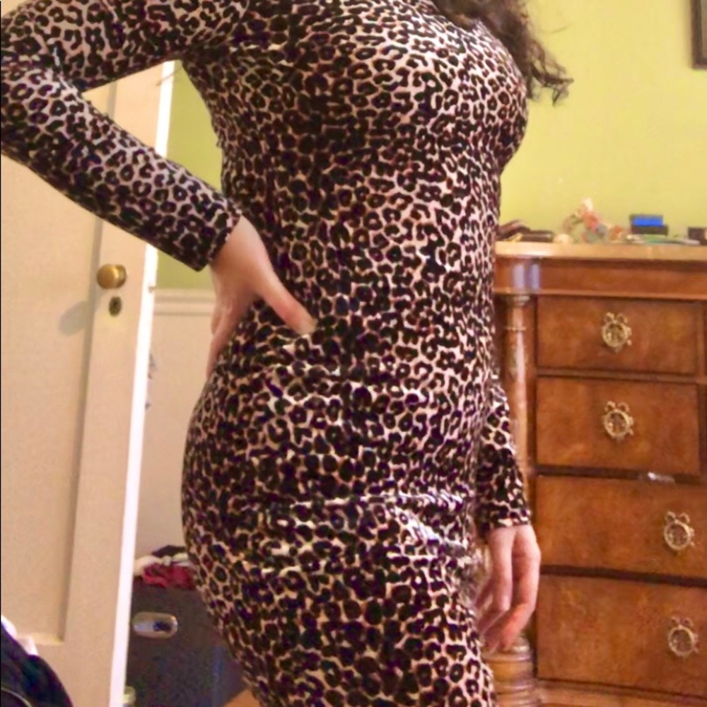 RETRO VIBE velvet leopard dress Sz M🔥 🔥 🔥